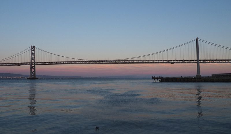 Pink sunset at the Bay Bridge - 3